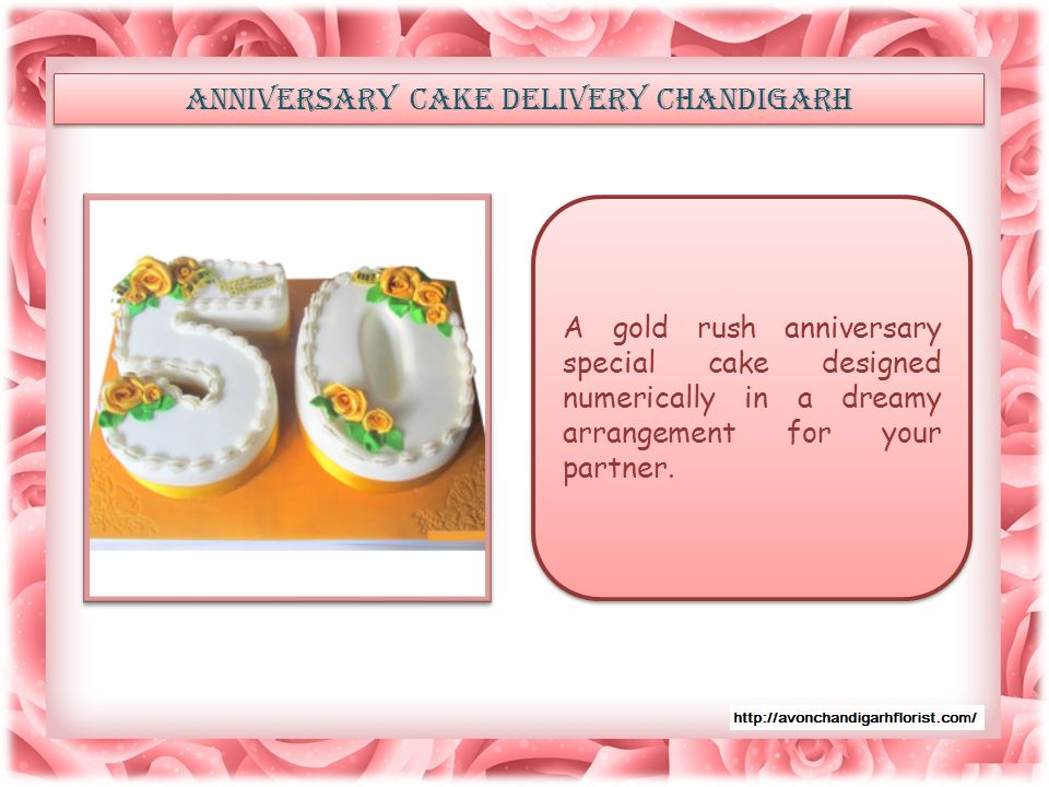 ANNIVERSARY CAKE DELIVERY Chandigarh A gold rush anniversary special cake designed numerically in a dreamy arrangement for your partner.