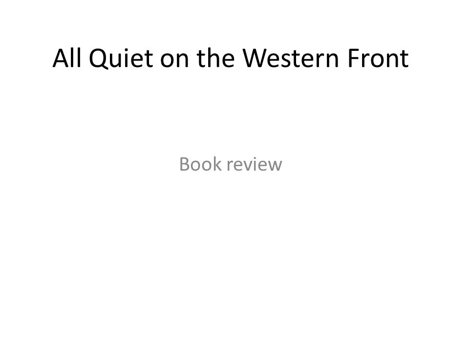 all quiet on the western front essays