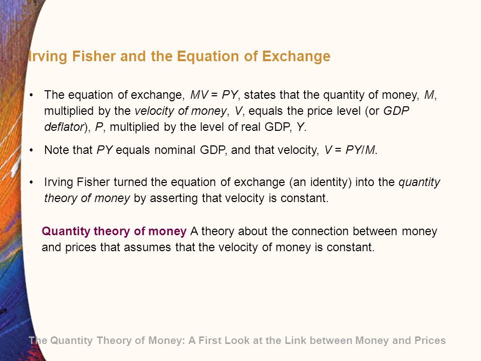 Mv Py Fisher About Types Of Fish Irving Fisher And The Equation Of Exchange Mv Py