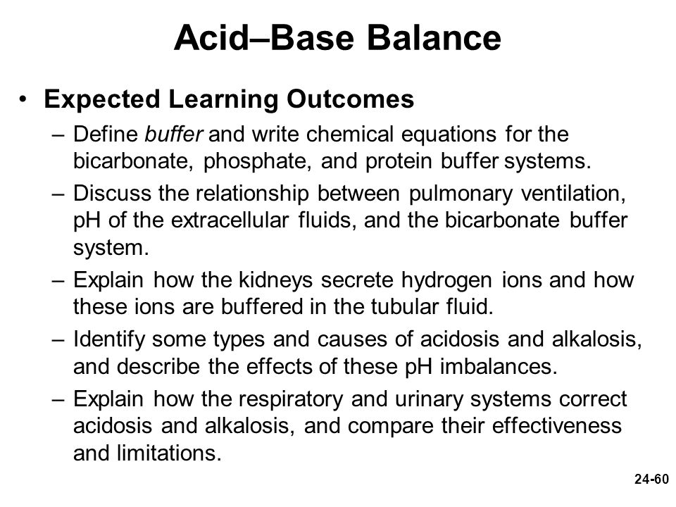 1 Chapter 24 Lecture Outline Copyright Mcgraw Hill Education Acid Base Balance Expected Learning Outcomes Define Buffer And Write Chemical Equations For The