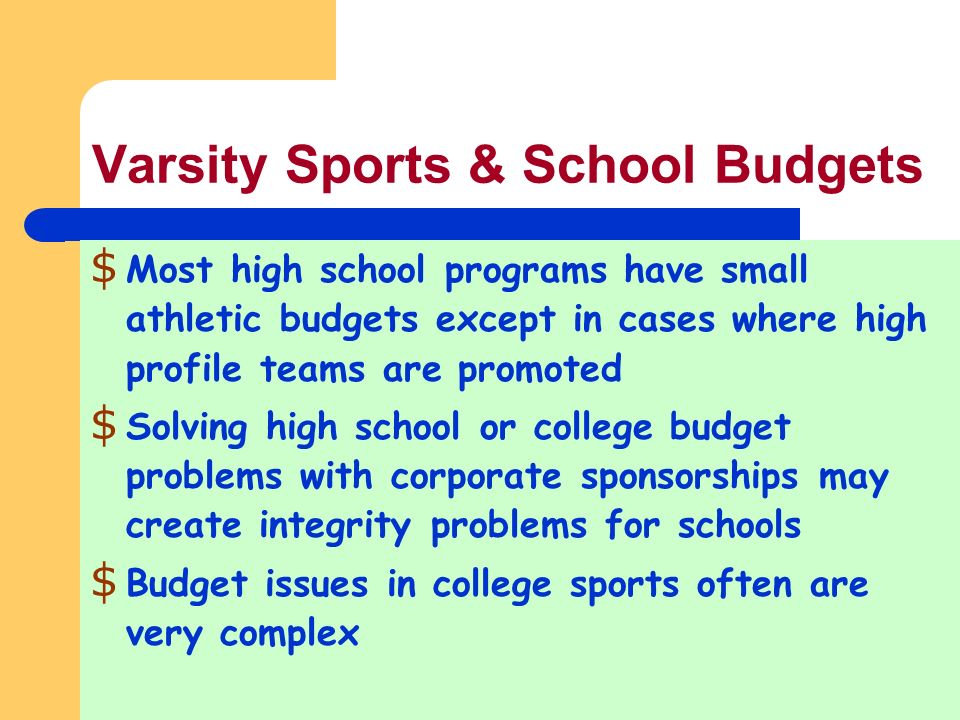 high school athletic budget