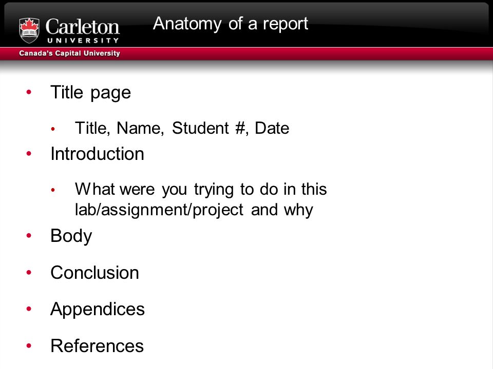 title page for assignment
