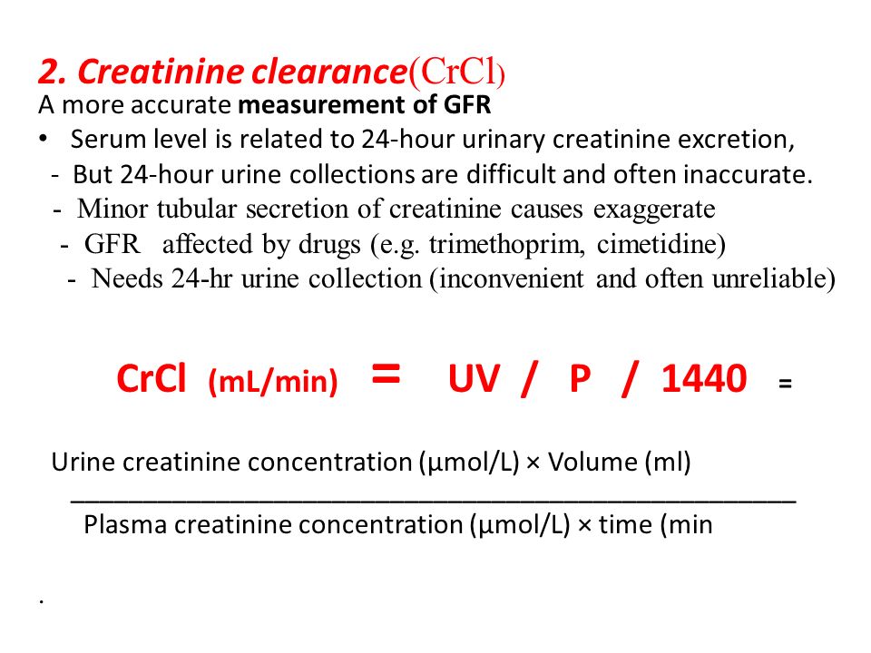 Introduction To Nephrology Dr Mohammed Hannon Al Sodani C A B M 28 2 Creatinine Clearance