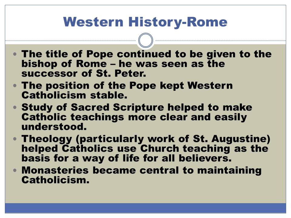 Development The Western Catholic Church From Middle 4 Western