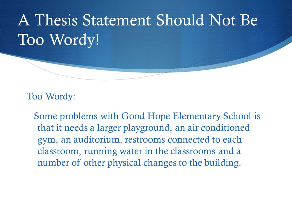 Thesis statement about gym