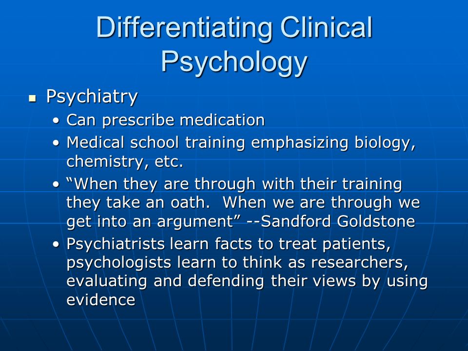clinical psychologist s views about