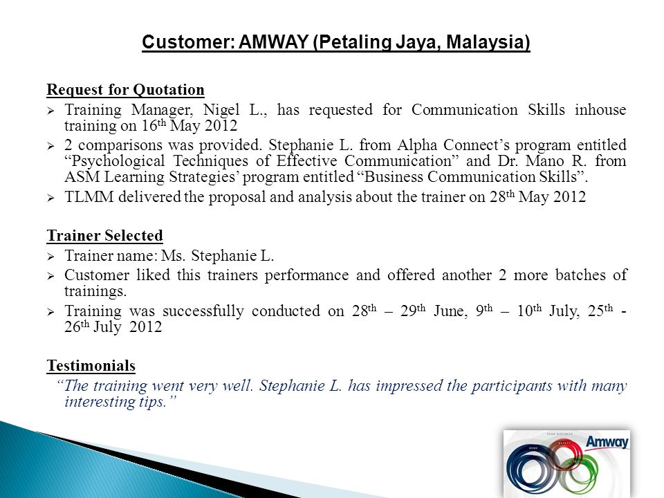 inhouse training proposal