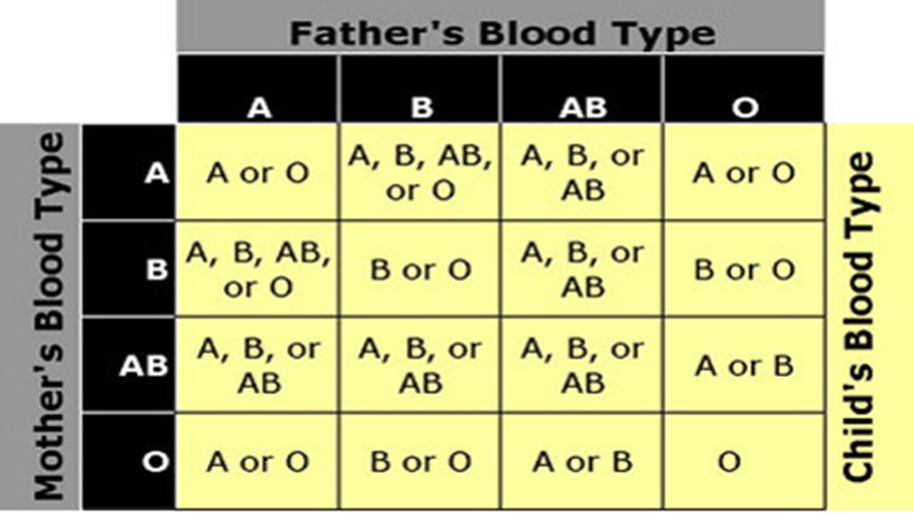 parent blood types chart