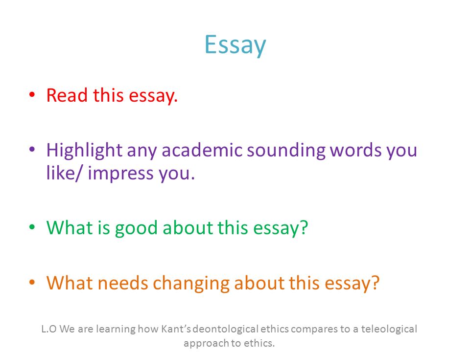Ethics Essay Outline