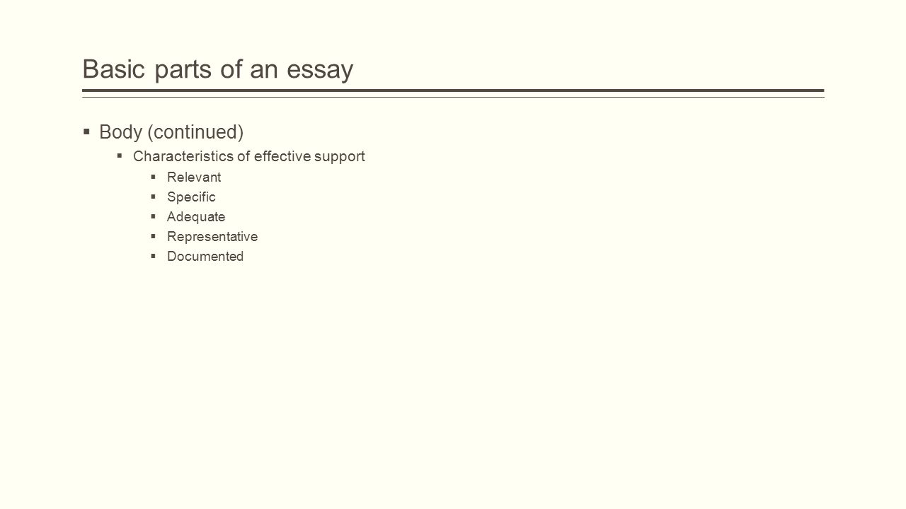 Limited subject in an essay