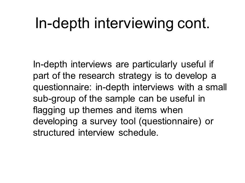 indepth interviewing