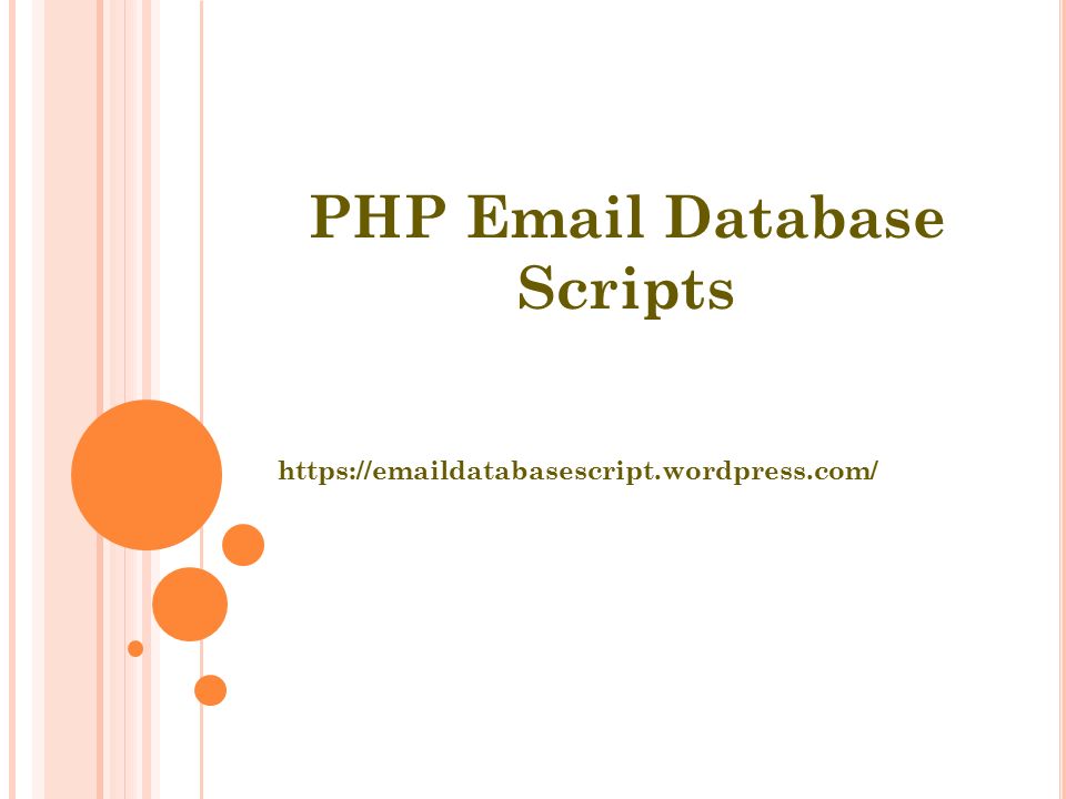 PHP  Database Scripts