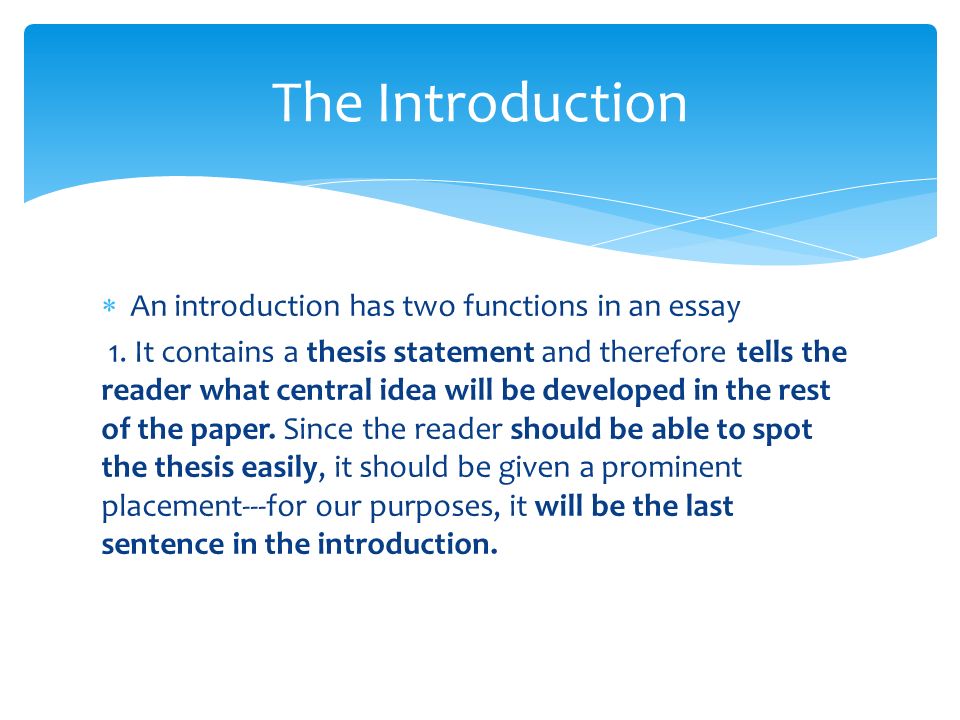 Writing an introduction with a thesis statement
