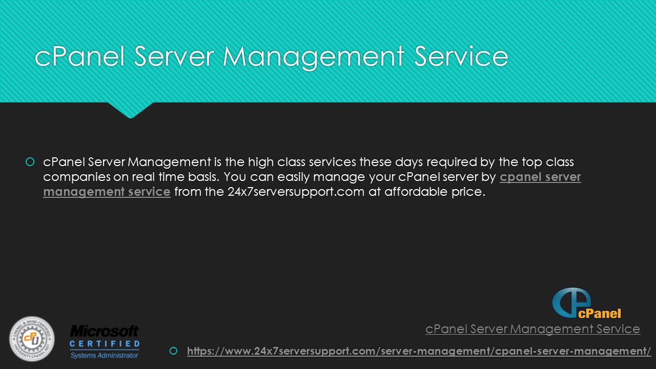 cPanel Server Management Service  cPanel Server Management is the high class services these days required by the top class companies on real time basis.