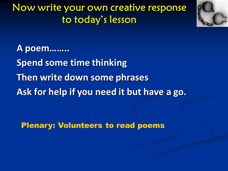 How to write a creative response to a poem