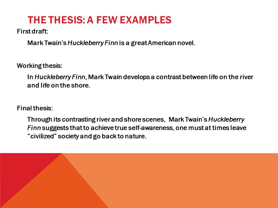 Work On Thesis