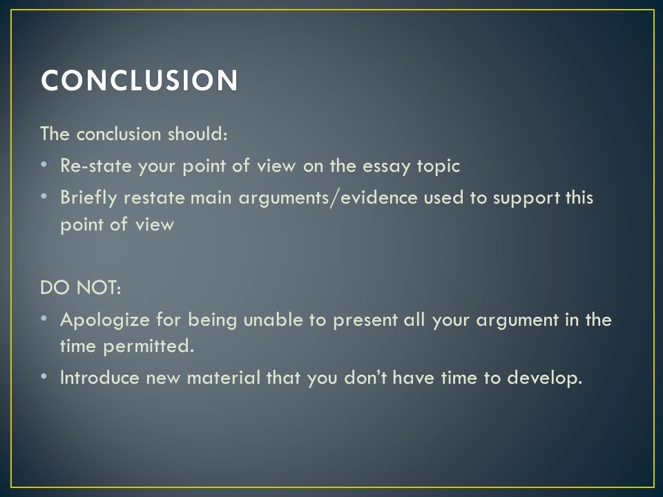 Argument Essay Conclusion