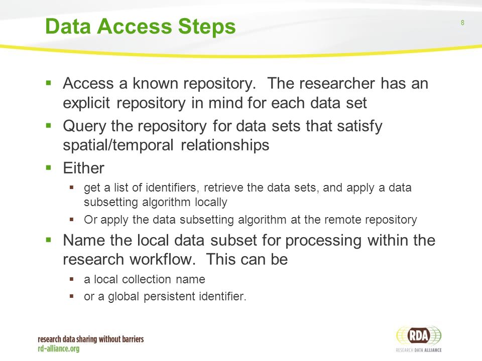 8  Access a known repository.