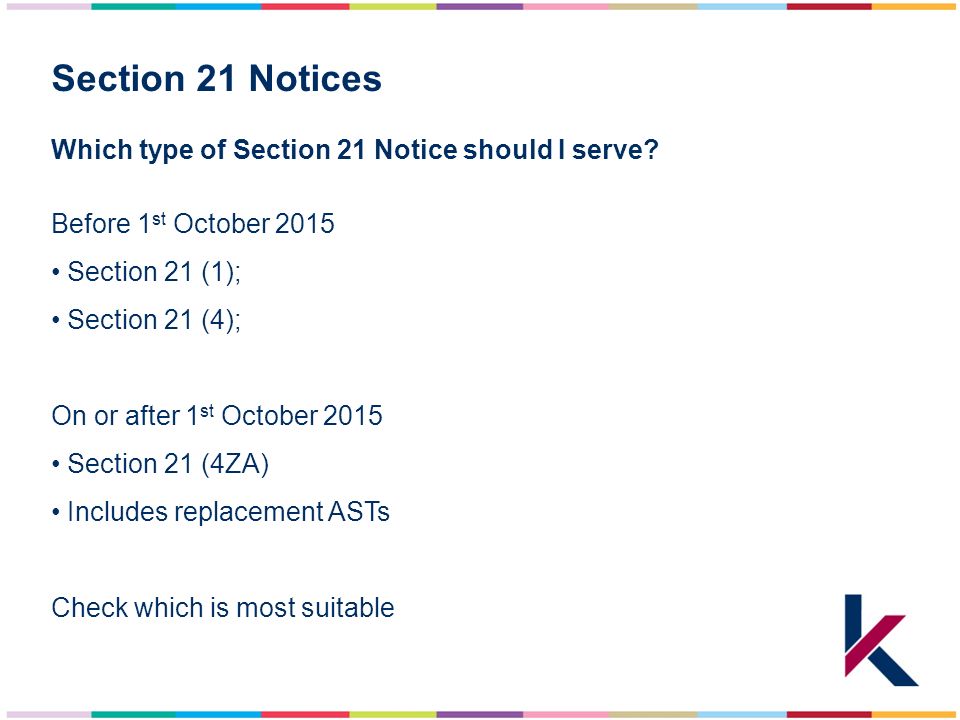 a section 21 notice to
