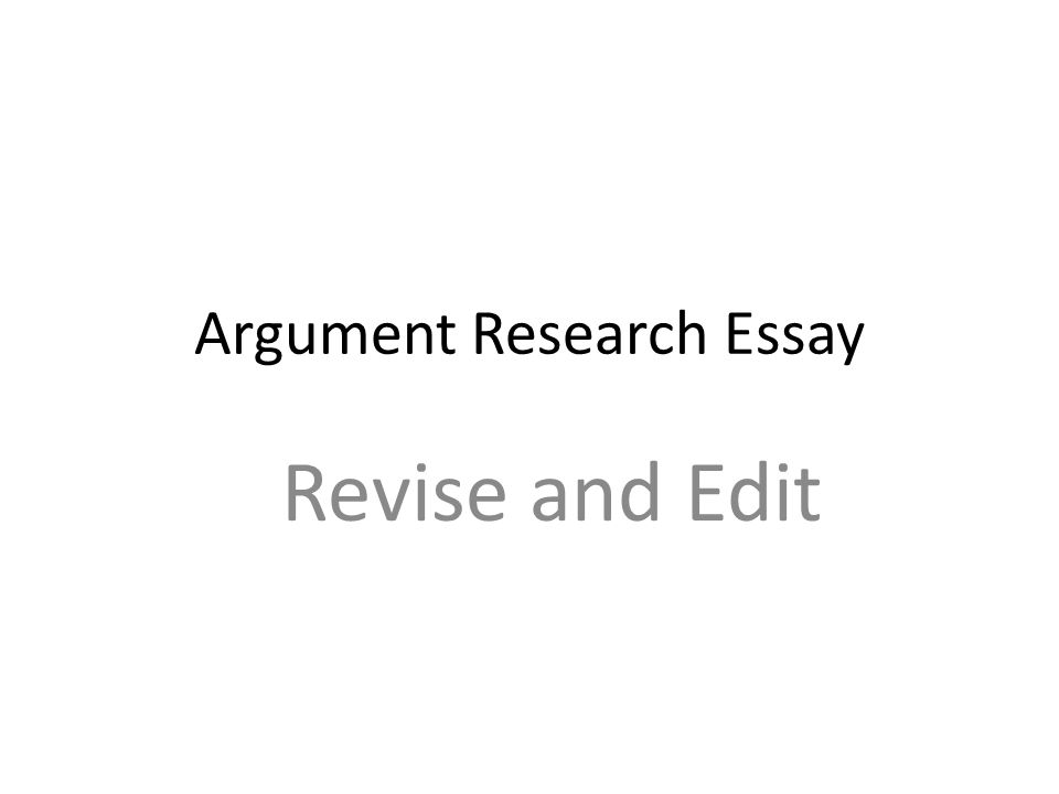 Argument Research Essay