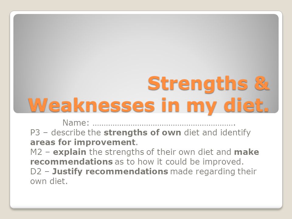 what are your weaknesses and strengths