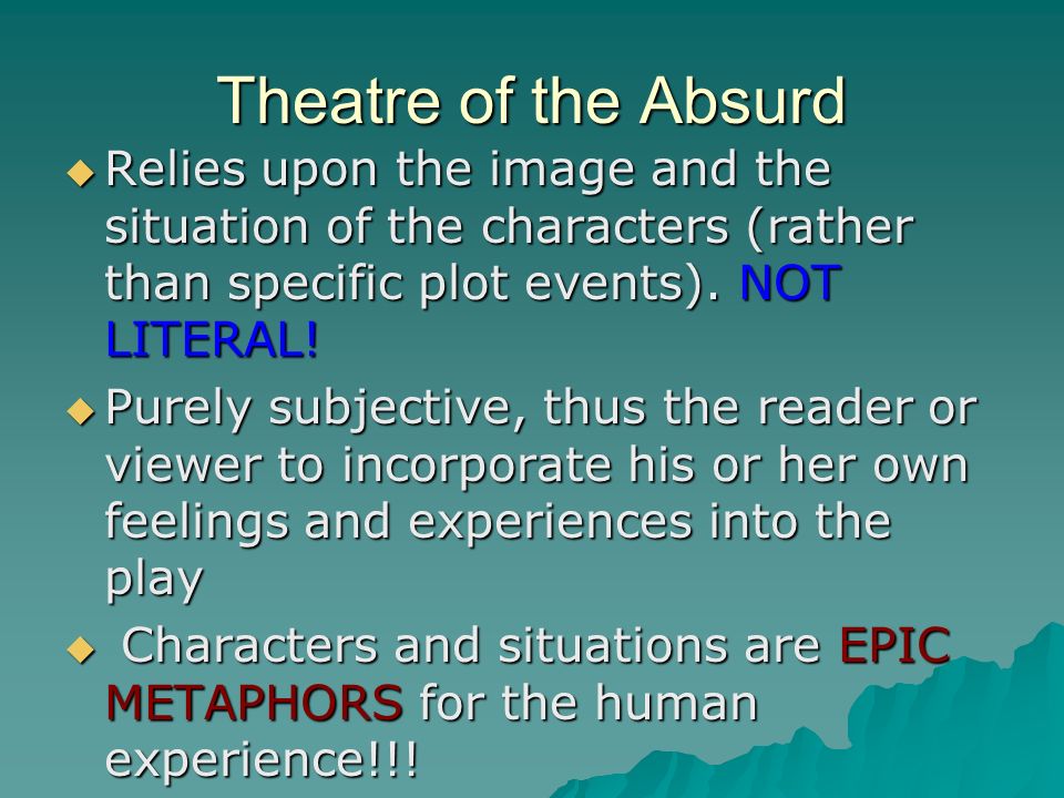 essays on theatre of the absurd The theatre of the absurd was a short camus’ book-length essay the myth of sisyphus sees i am doing w thesis of master degree about absurd theatre. essays on theatre of the absurd The theatre of the absurd was a short camus’ book-length essay the myth of sisyphus sees i am doing w thesis of master degree about absurd theatre.