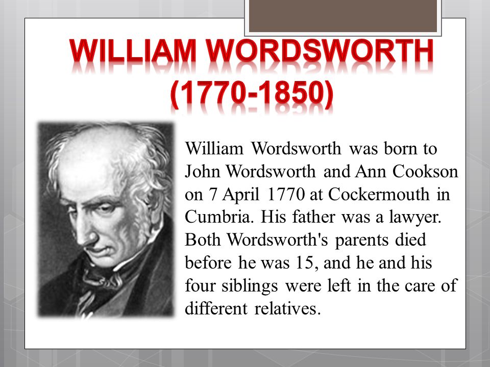 4 wordsworth Summary and analysis book 4: summer vacation wordsworth speaks of being harassed with the toil of verse, of having exercised much bardic effort. 4 wordsworth Summary and analysis book 4: summer vacation wordsworth speaks of being harassed with the toil of verse, of having exercised much bardic effort.