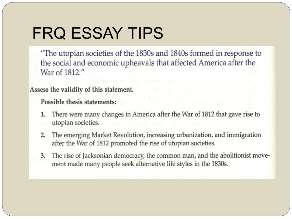 Tips for writing free response essays