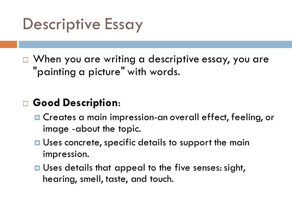 Description Of Essay