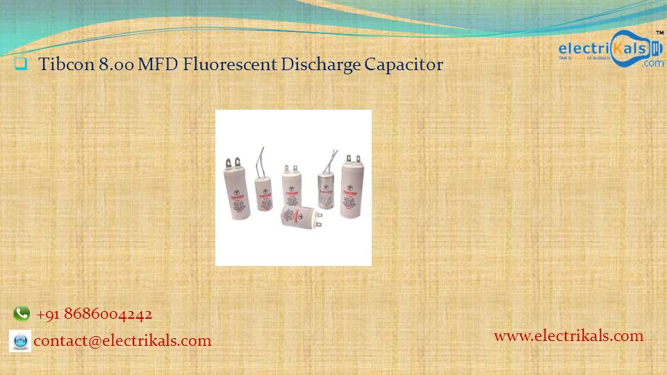  Tibcon 8.00 MFD Fluorescent Discharge Capacitor