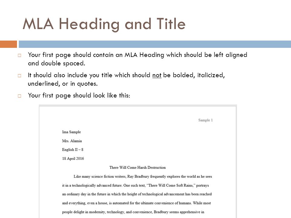 how to mla header
