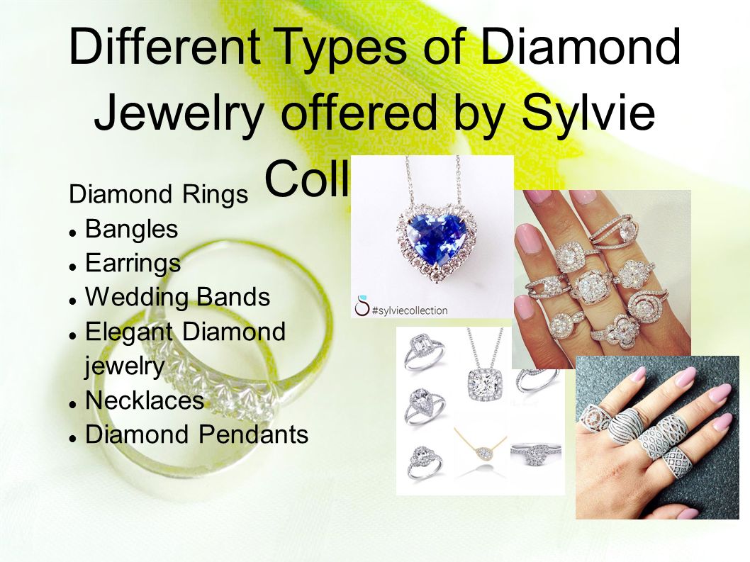Different Types of Diamond Jewelry offered by Sylvie Collection Diamond Rings Bangles Earrings Wedding Bands Elegant Diamond jewelry Necklaces Diamond Pendants