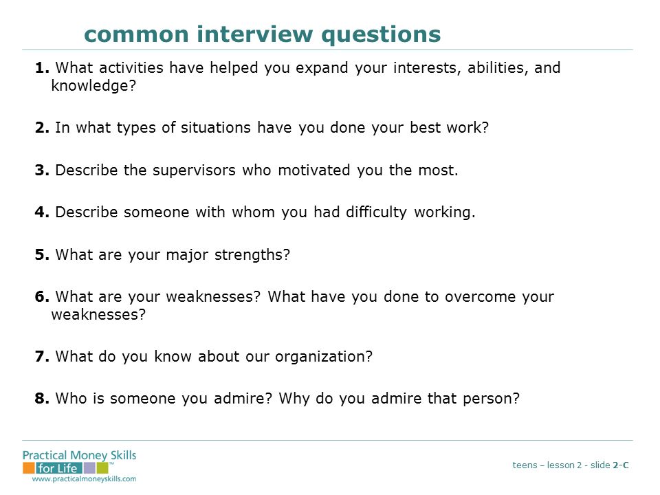 interview skills for teens