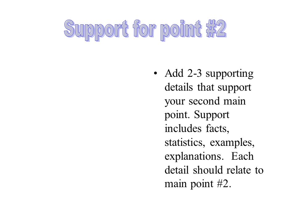 Add 2-3 supporting details that support your second main point.