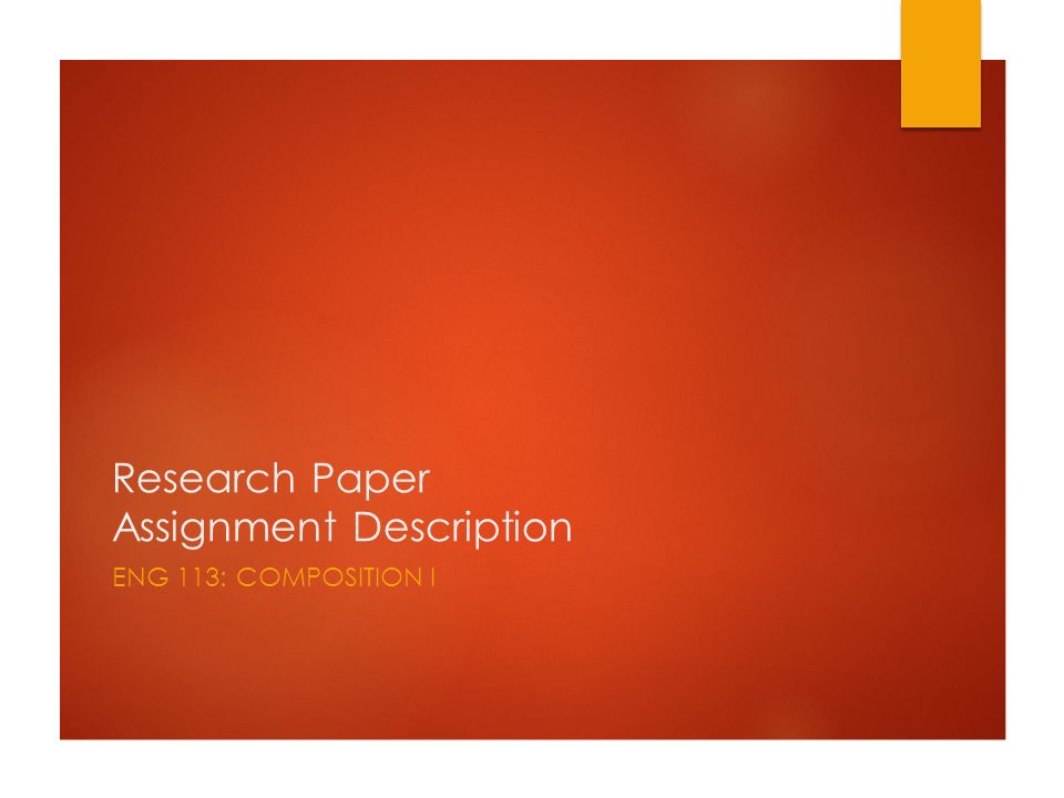 research paper description research paper description
