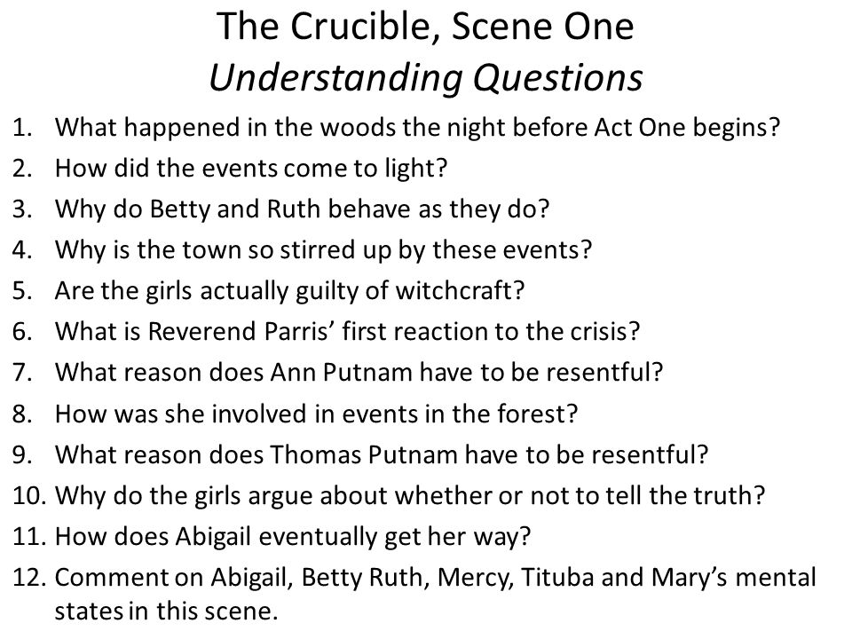 the crucible play summary The crucible by arthur miller lesson plans include storyboarding activities for allegory, the crucible summary, themes, & a look at the crucible characters. the crucible play summary The crucible by arthur miller lesson plans include storyboarding activities for allegory, the crucible summary, themes, & a look at the crucible characters.