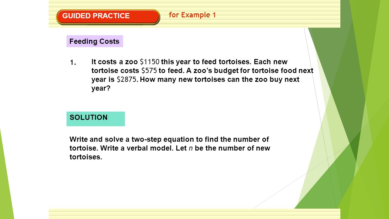 Lesson 3 4 Writing Two Step Equations Objective You Will Solve 6 Guided