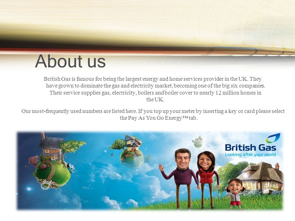 About us British Gas is famous for being the largest energy and home services provider in the UK.