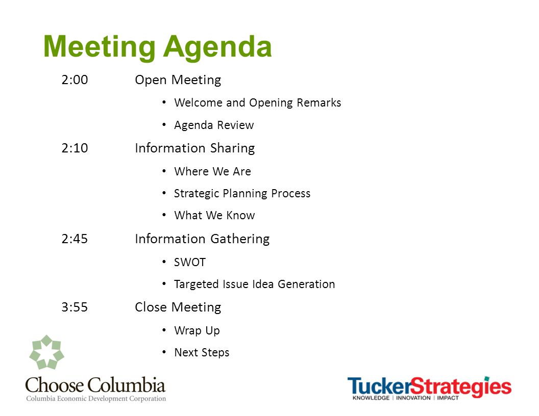 strategic planning meeting agenda
