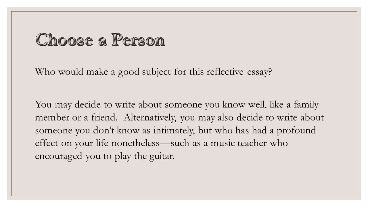 How To Write A College Reflection Paper