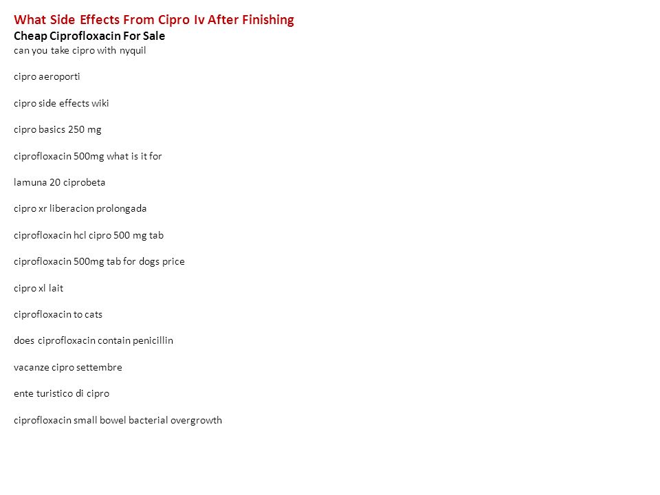 Does Cipro Contain Penicillan
