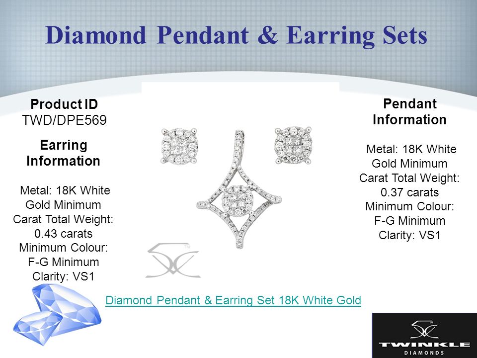 TWINKLE DIAMONDS Custom Design Diamond Pendant & Earring Sets in Sydney