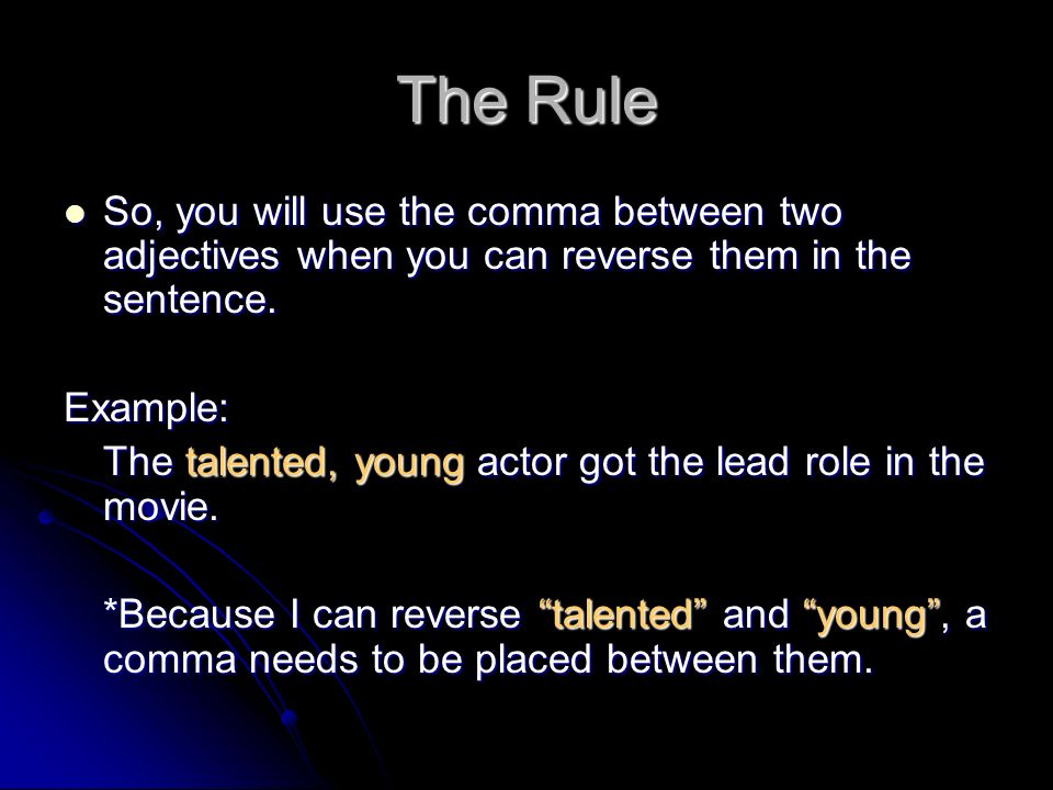 when do you put a comma