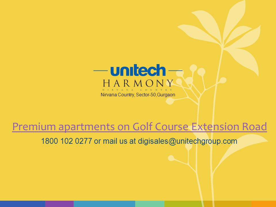 or mail us at Nirvana Country, Sector-50,Gurgaon Premium apartments on Golf Course Extension Road