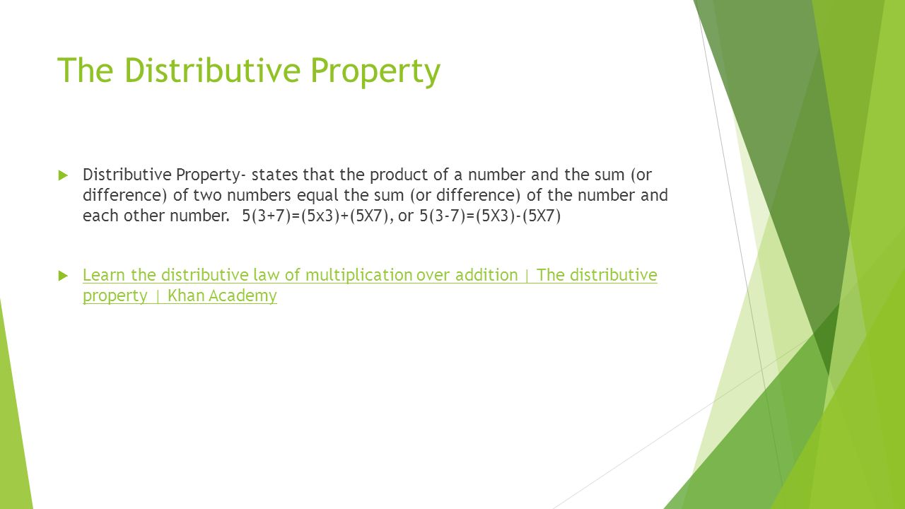 Virginia Sol 7 16 The Student Will Apply Following Properties 5 The Distributive