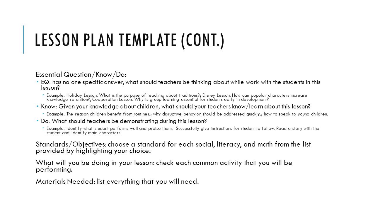 outline lesson plan example
