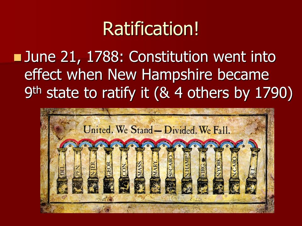 Image result for the u.s. constitution took effect in 1788