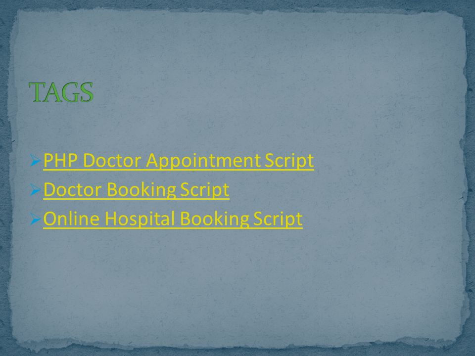  PHP Doctor Appointment Script PHP Doctor Appointment Script  Doctor Booking Script Doctor Booking Script  Online Hospital Booking Script Online Hospital Booking Script
