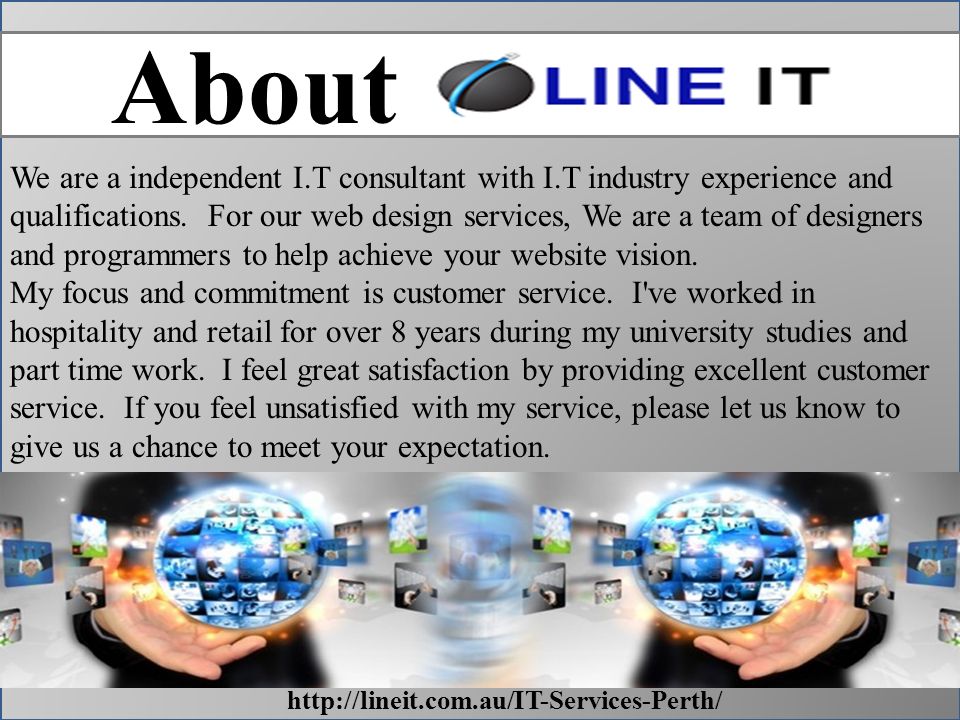 About We are a independent I.T consultant with I.T industry experience and qualifications.