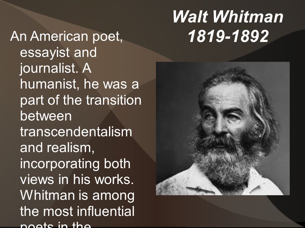 walt whitman and transcendentalism essay walt whitman and transcendentalism essay